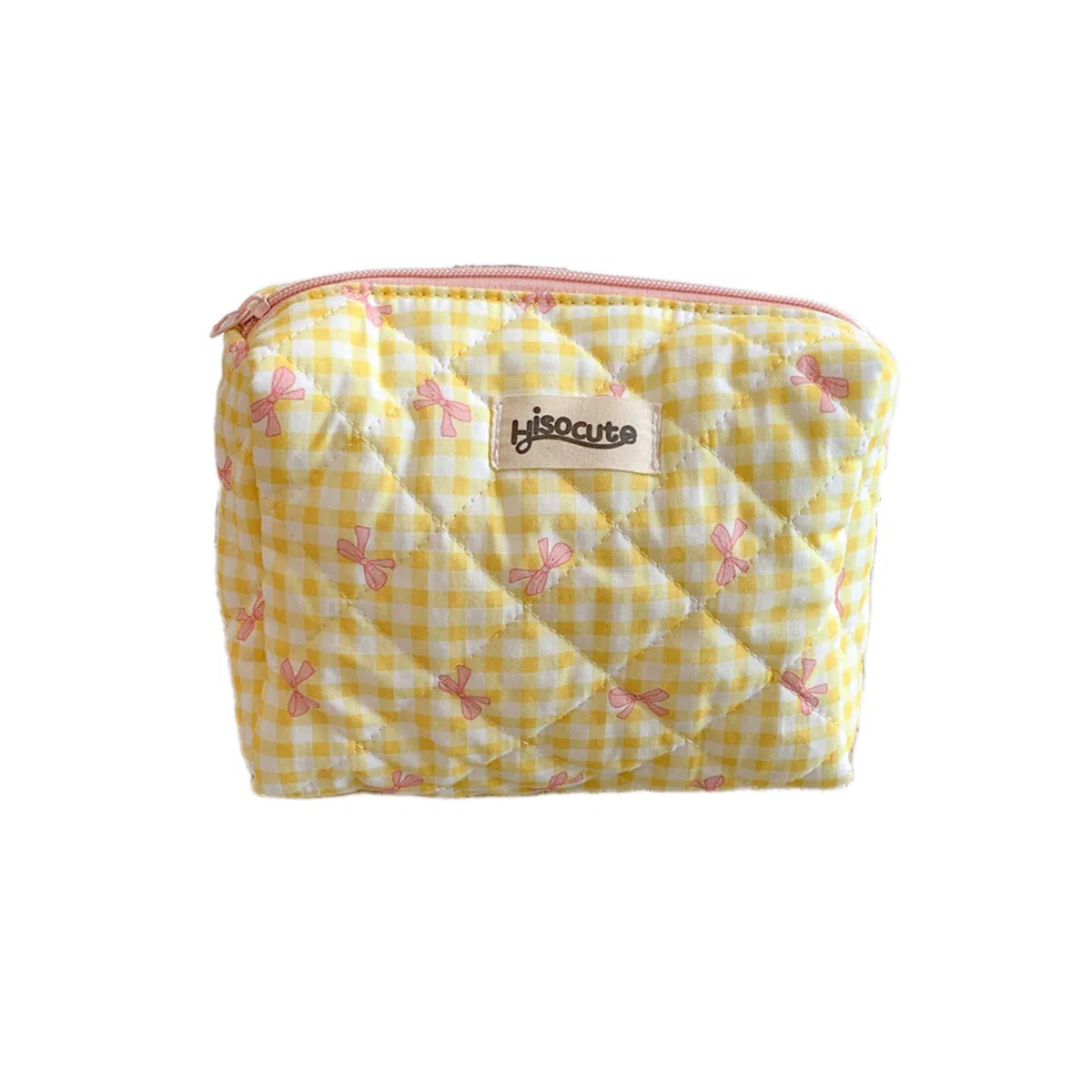 馨枕居韩版简约大容量化妆包高颜值格纹蝴蝶结护肤品收纳包便携洗漱包女化妆包 便携收纳防尘