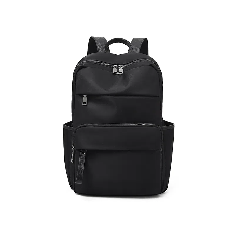 老人头 高颜值时尚简约通勤百搭大容量 织物 双肩包 常规 男女同款情侣款 黑色