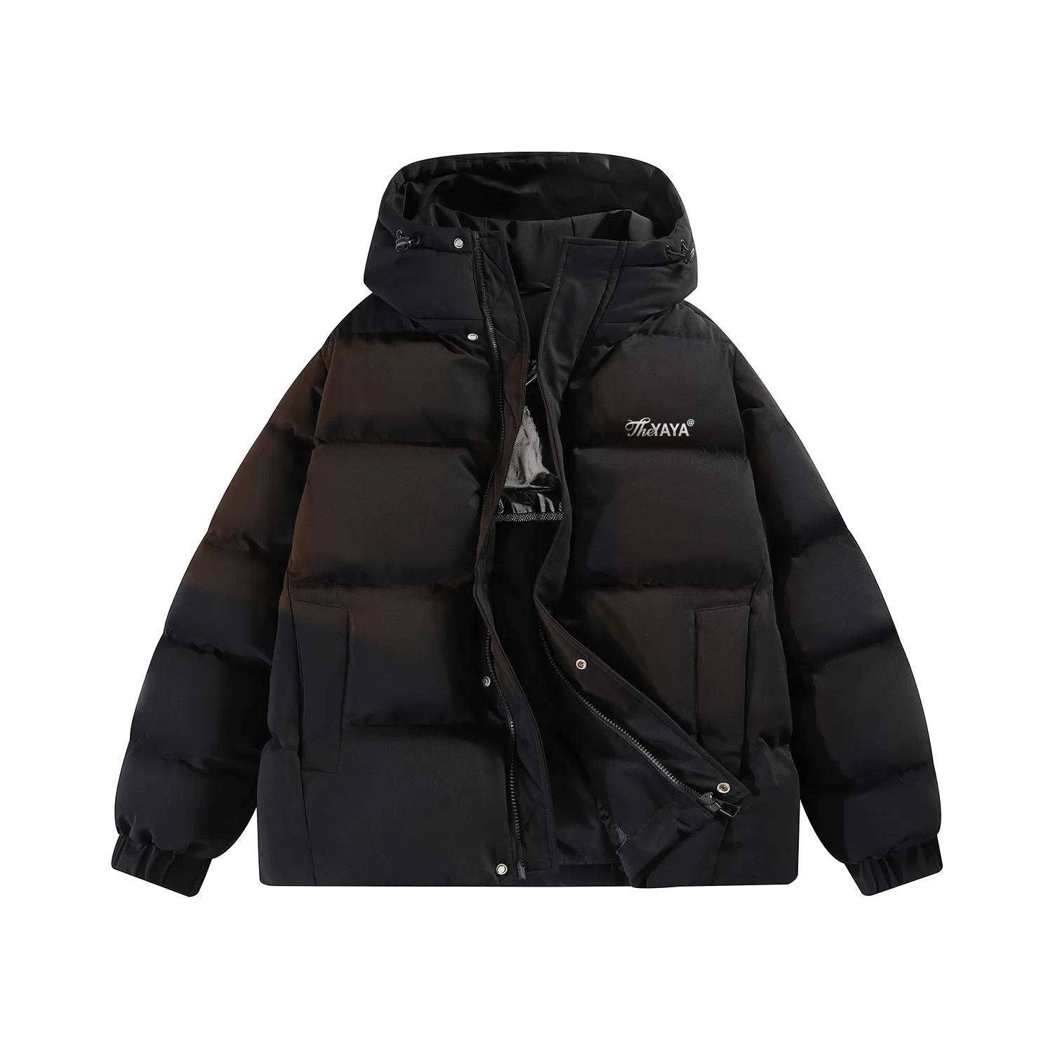 鸭鸭 百搭纯色户外蓬松保暖抗寒加厚耐磨防风锁温舒适亲肤简约连帽拉链长袖面包服羽绒服 男女同款