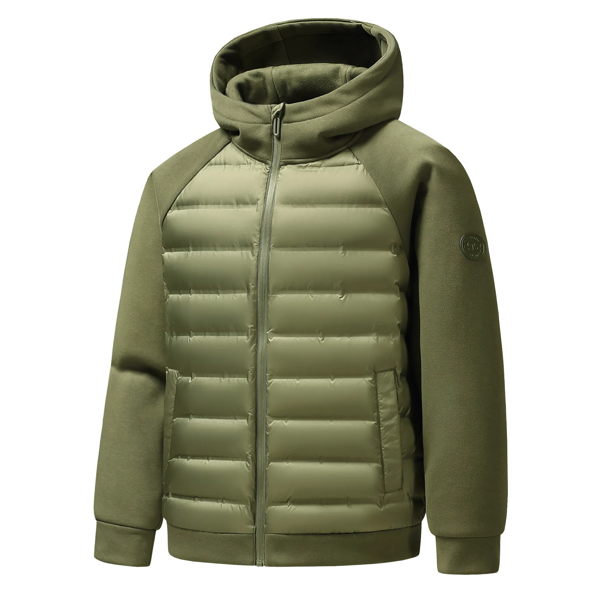 鸭鸭 轻薄拼接连帽休闲户外保暖羽绒服 男女同款