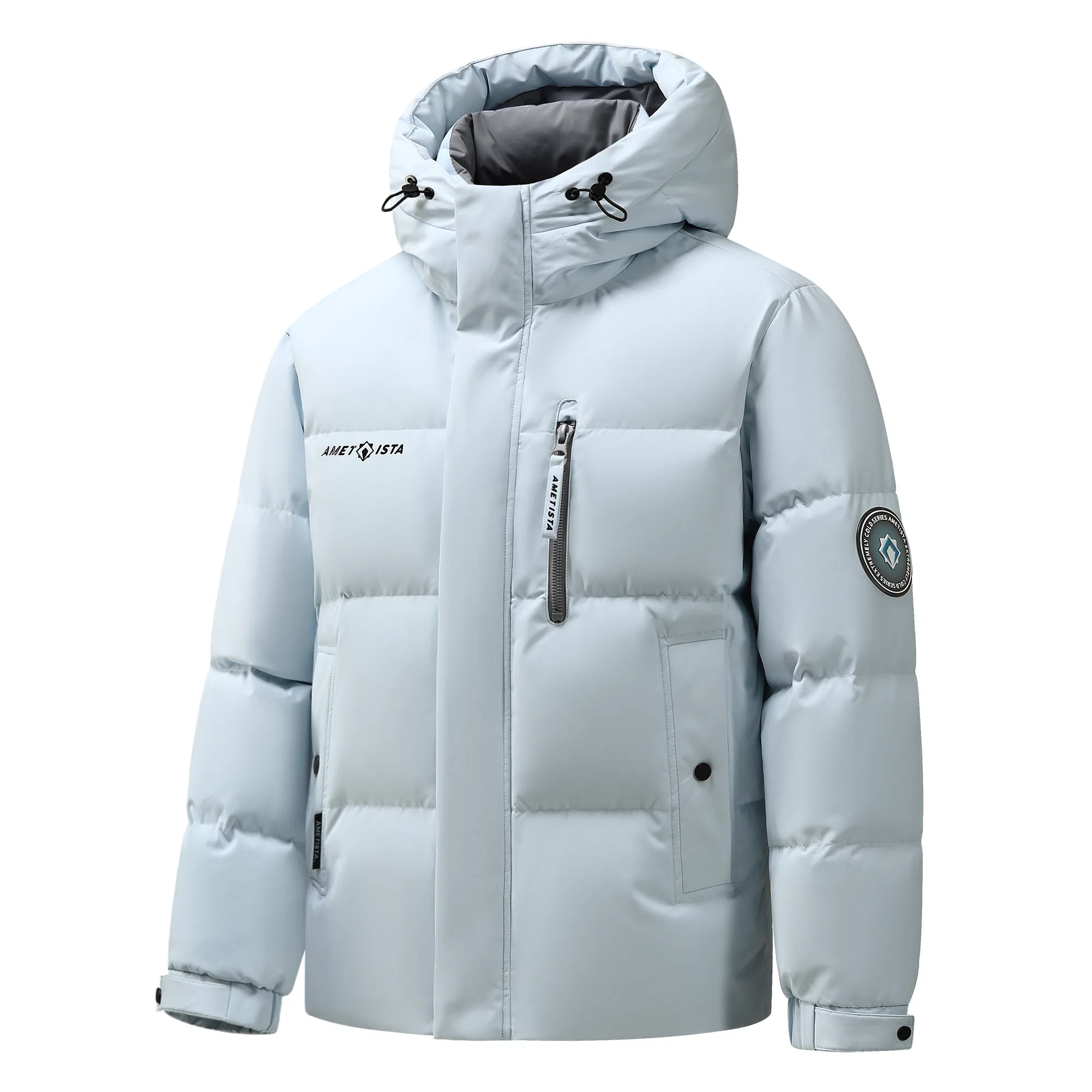 鸭鸭 紫钻系列 中青年时尚韩版潮流百搭短款连帽外套户外运动防风保暖休闲面包羽绒服 男女同款