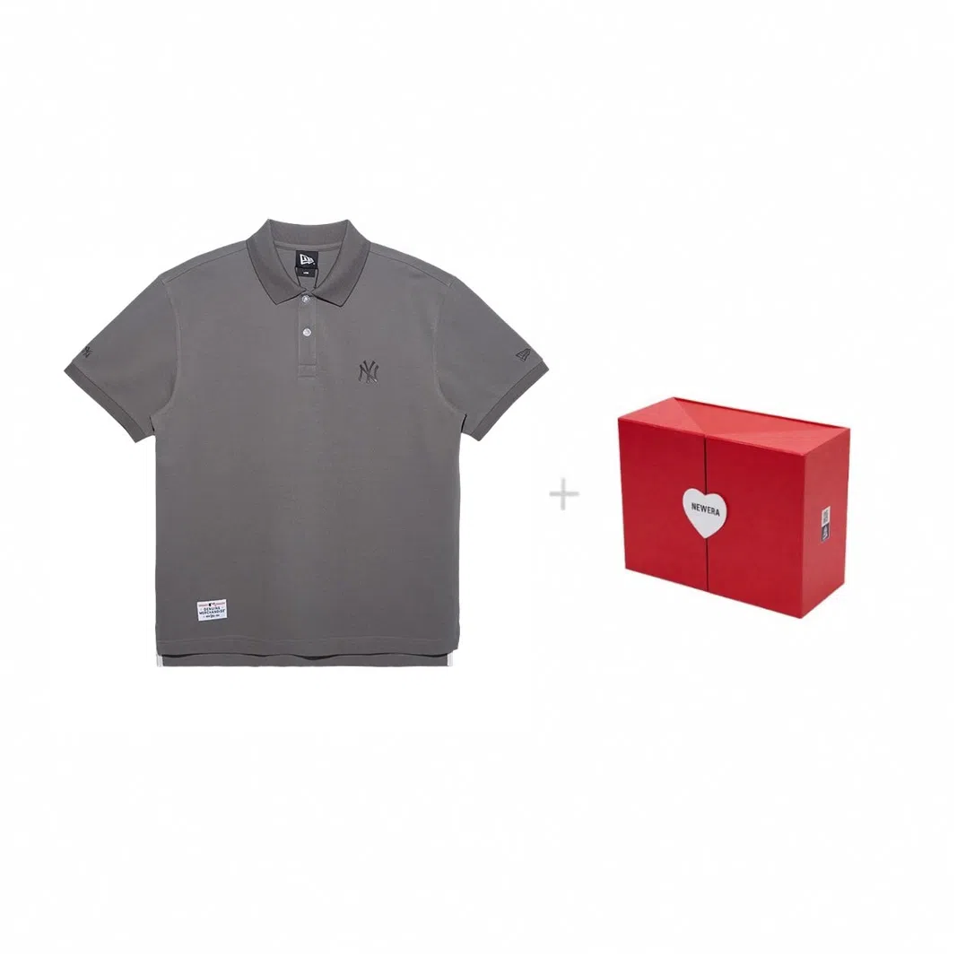 New Era Polo Shirt Light Grey