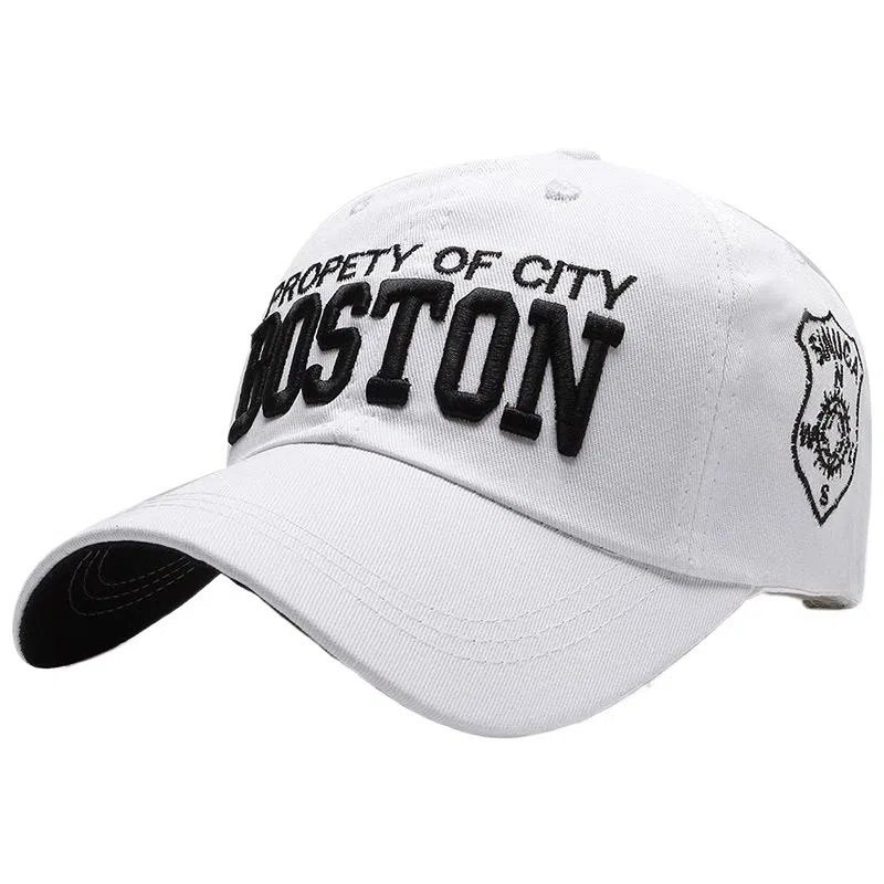 春夏透气吸湿排汗韩系牛仔个性破洞侧字母刺绣显脸小软顶弯檐遮阳防晒帽 棉 鸭舌帽 男女同款情侣款