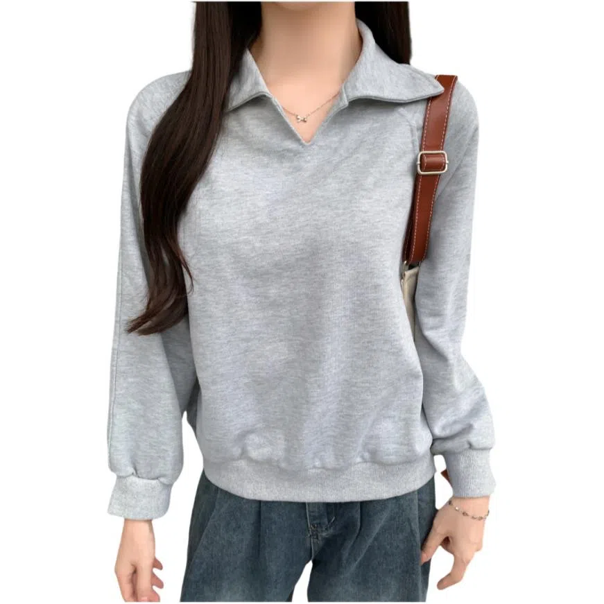 柏黛妃 翻领休闲小众小个子卫衣 女款