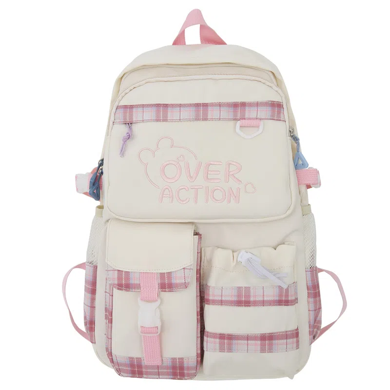 醇龙 撞色格子设计时尚百搭简约轻便通勤大容量 尼龙 双肩包 常规 男女同款情侣款 多色