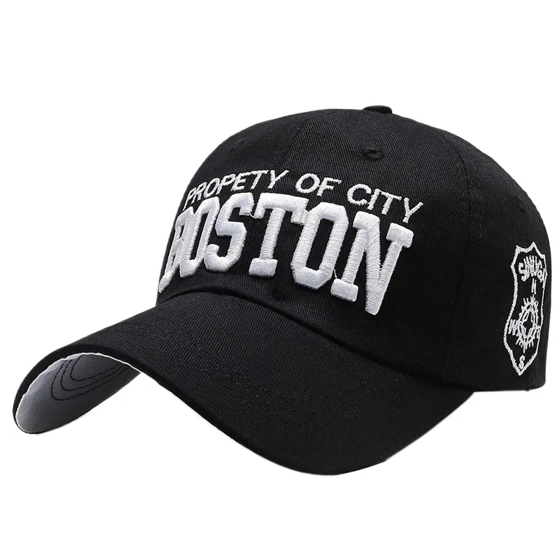 春夏透气吸湿排汗韩系牛仔个性破洞侧字母刺绣显脸小软顶弯檐遮阳防晒帽 棉 鸭舌帽 男女同款情侣款