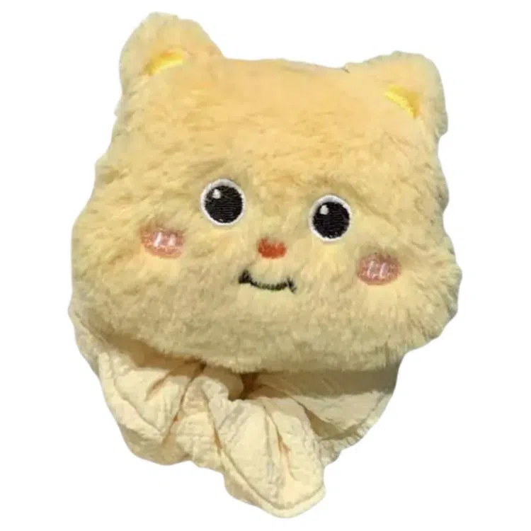 希铃 甜妹小熊黄色毛绒百搭 聚酯纤维 发圈 女款