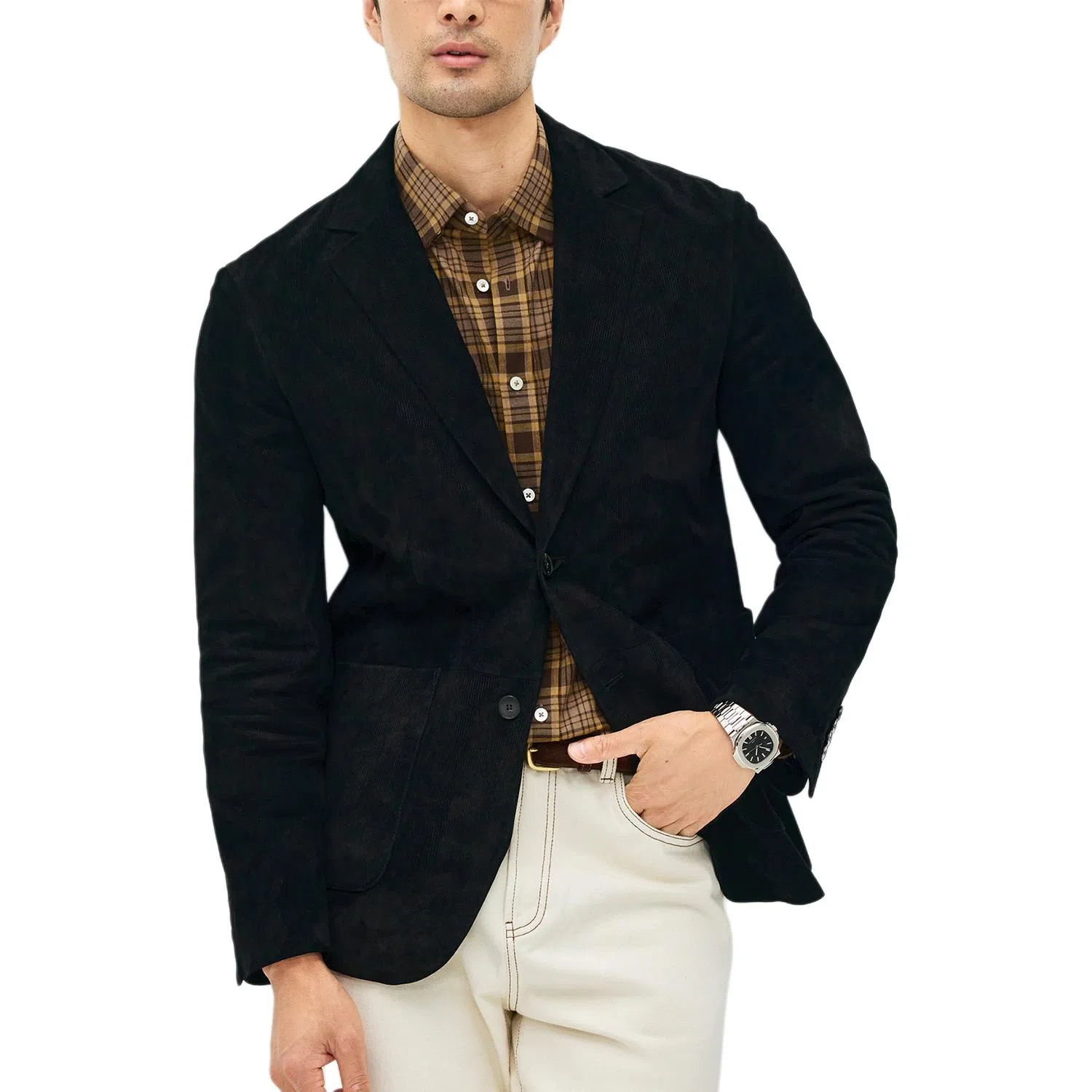 丹宁哲学 高端新西兰头层休闲长袖皮衣 男款