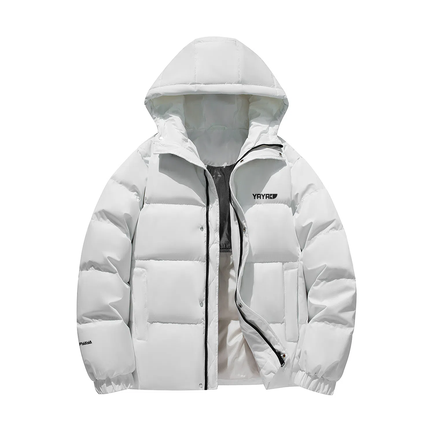 鸭鸭 纯色短款宽松加厚保暖防寒简约基础款舒适连帽面包服长袖羽绒服 男女同款