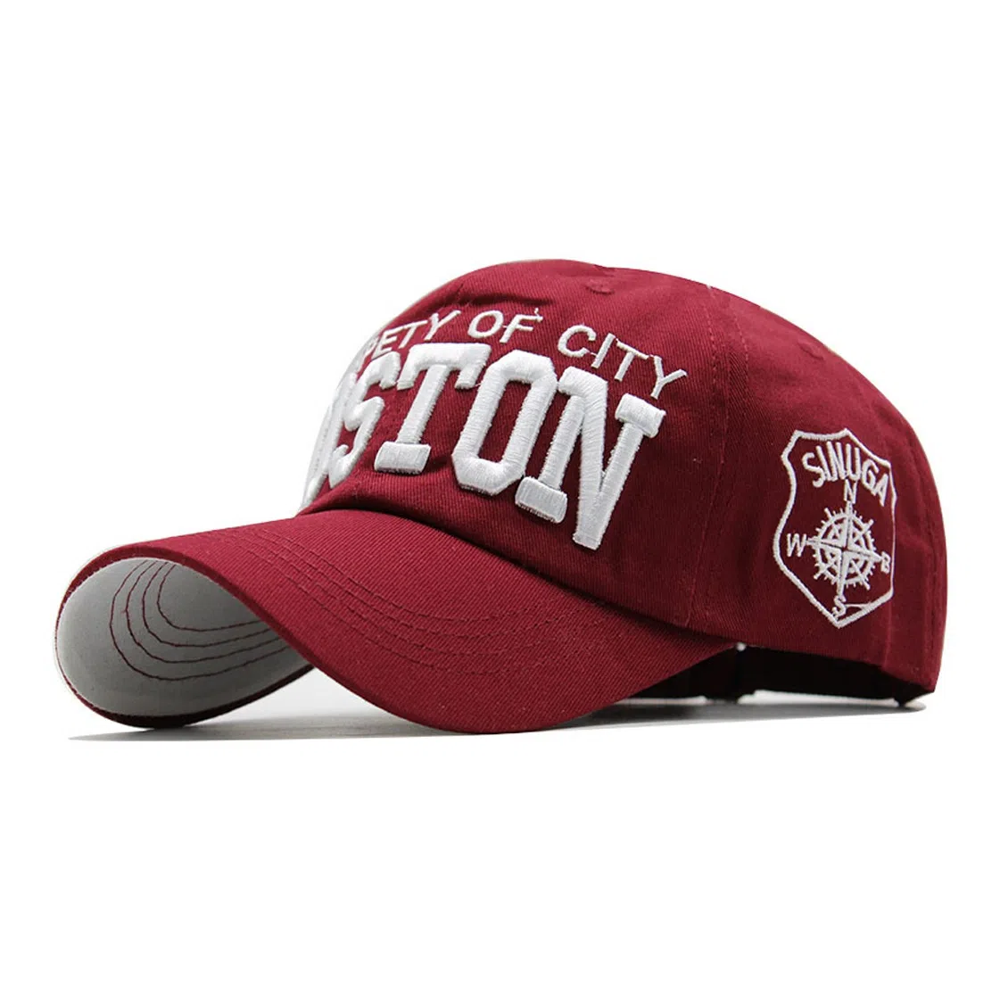 春夏透气吸湿排汗韩系牛仔个性破洞侧字母刺绣显脸小软顶弯檐遮阳防晒帽 棉 鸭舌帽 男女同款情侣款