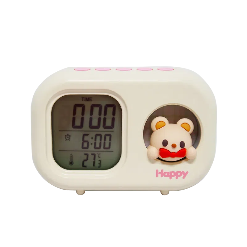 三木 闹钟夜灯多功能可爱闹钟创意学生 石英机芯 闹钟 男女同款