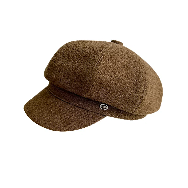 【显脸小】 稻草人 气质简约休闲复古时尚八角帽 韩版百搭 涤棉 贝雷帽 女款