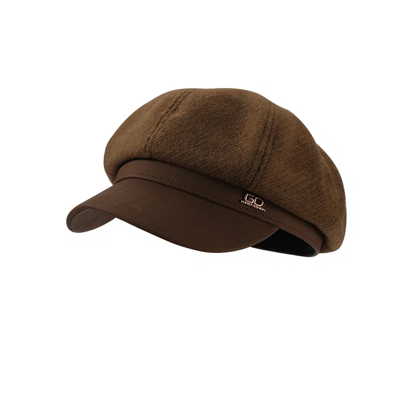 稻草人 韩版八角帽 气质时尚显脸小简约文艺复古画家帽 涤纶 贝雷帽 女款