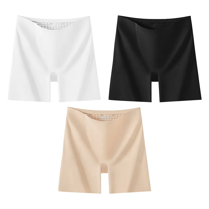 二三二三 纯色隐形无痕简约高腰交叉收腹防走光亲肤柔软舒适防夹臀百搭平角内裤 女款
