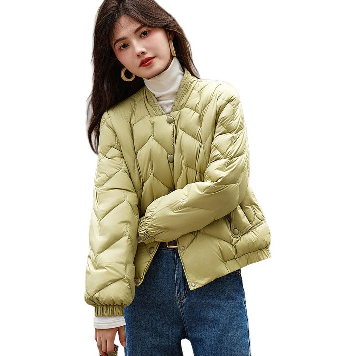 【dme】 气质纯色简约短款保暖羽绒服 女款