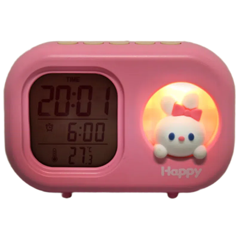 三木 闹钟夜灯多功能可爱闹钟创意学生 石英机芯 闹钟 男女同款