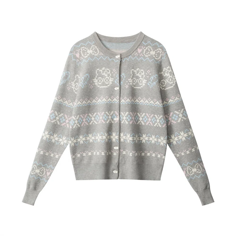 花蔓色 清新优雅百搭时尚长袖针织衫 女款