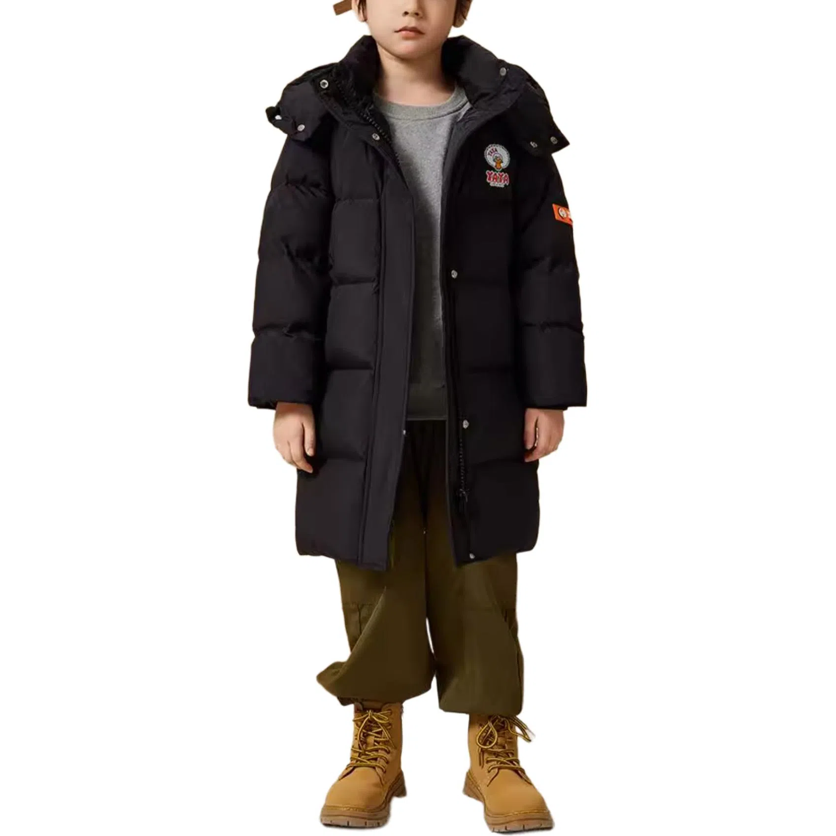 鸭鸭 字母印花连帽长袖加厚羽绒服 儿童款