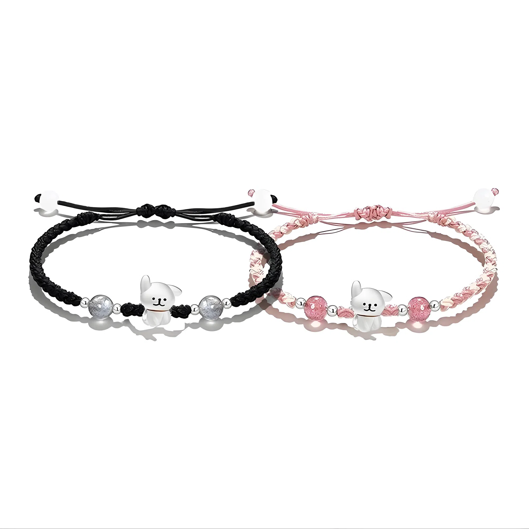 【999银】 絮物 竖耳小狗款国潮新中式纯手工编织小众简约设计甜美轻奢百搭新中式高级感出游吸睛神器#好运 织物 手绳 男女同款情侣款