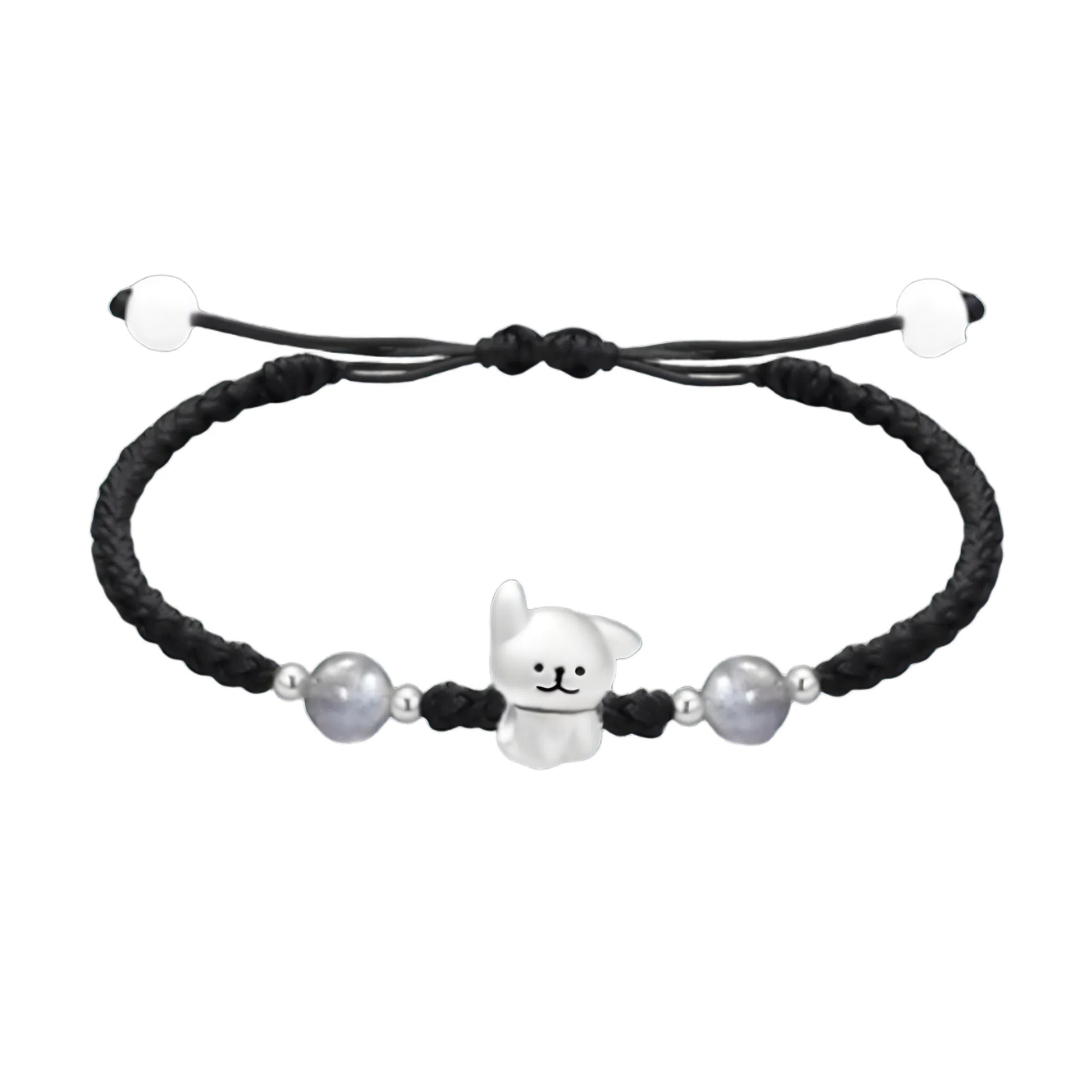 【999银】 絮物 竖耳小狗款国潮新中式纯手工编织小众简约设计甜美轻奢百搭新中式高级感出游吸睛神器#好运 织物 手绳 男女同款情侣款