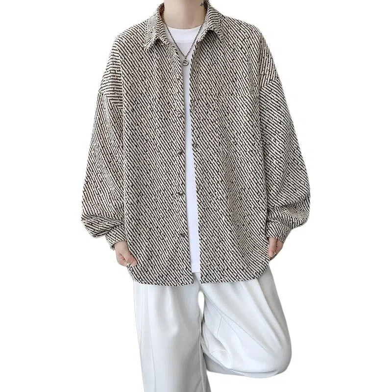 佐菲利 潮牌小香风外套港风痞帅高级感衬衣宽松翻领夹克衫衬衫 男女同款