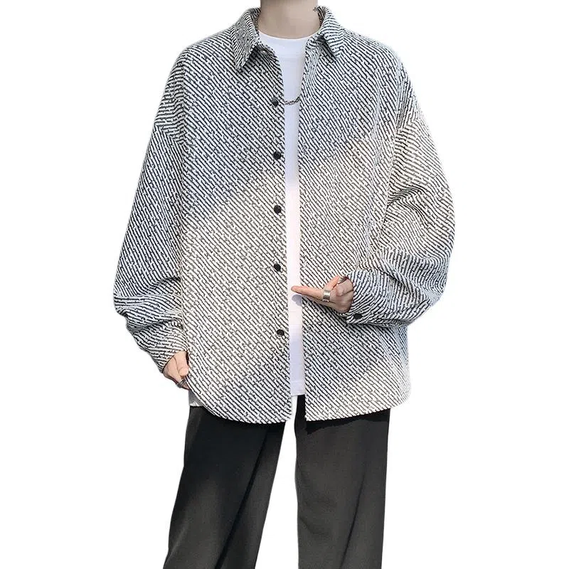 佐菲利 潮牌小香风外套港风痞帅高级感衬衣宽松翻领夹克衫衬衫 男女同款