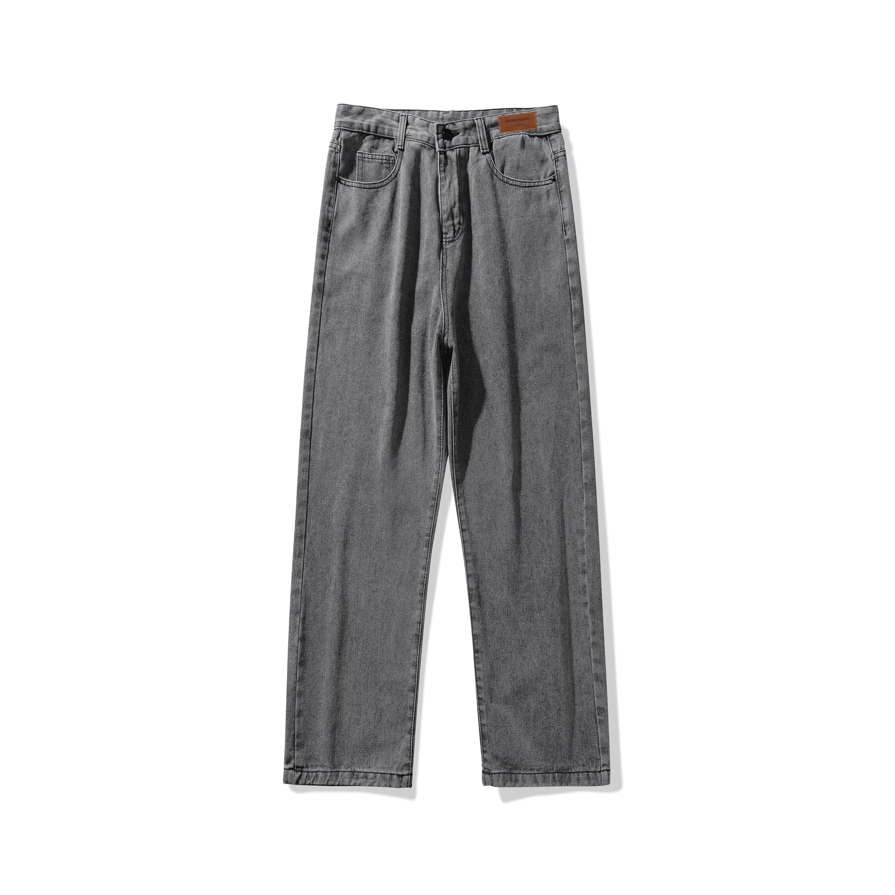 【小个子显高显瘦】布客行 美式复古基础款直筒长裤子水洗做旧小众百搭款港风高街通勤款学院风牛仔裤 男女同款