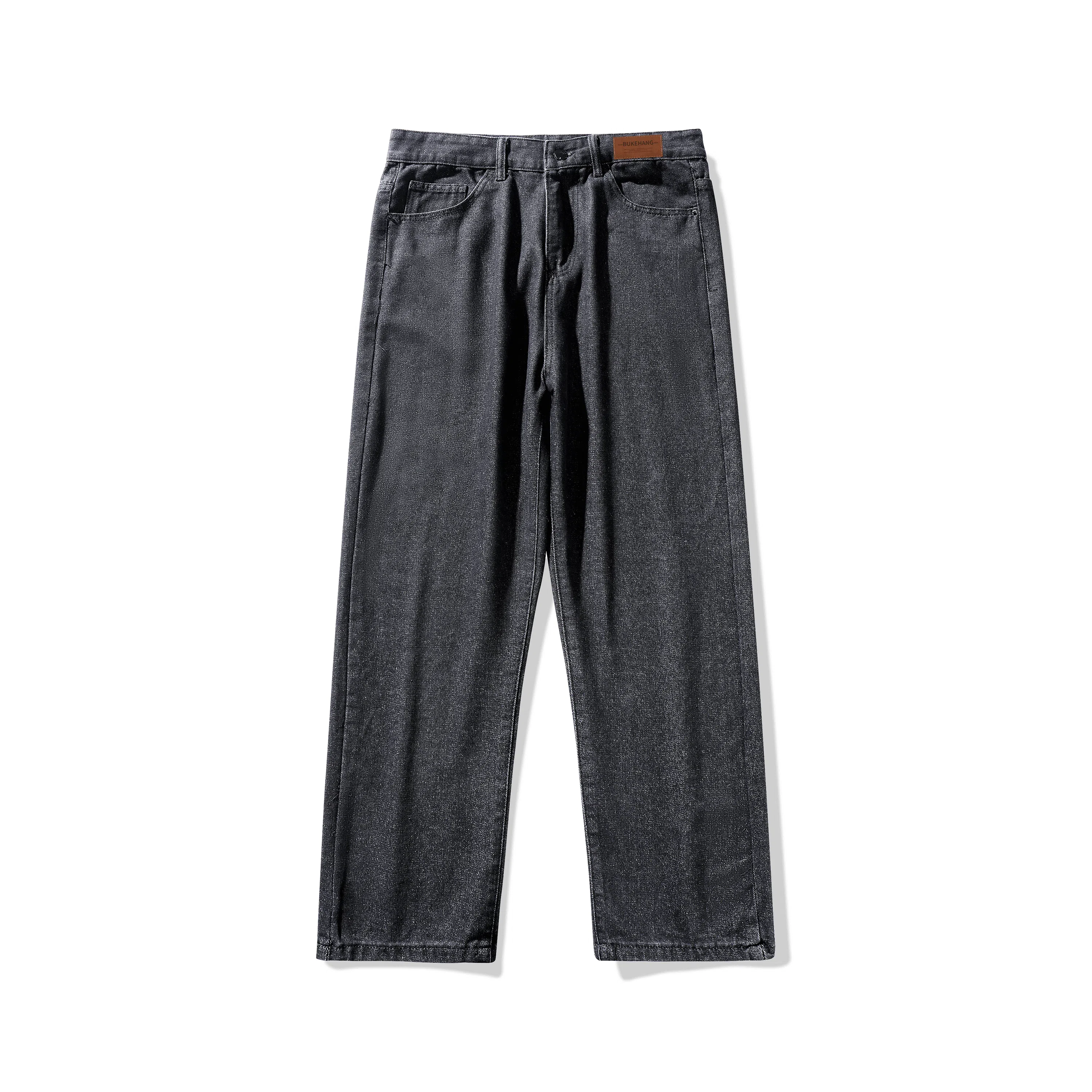 【小个子显高显瘦】布客行 美式复古基础款直筒长裤子水洗做旧小众百搭款港风高街通勤款学院风牛仔裤 男女同款