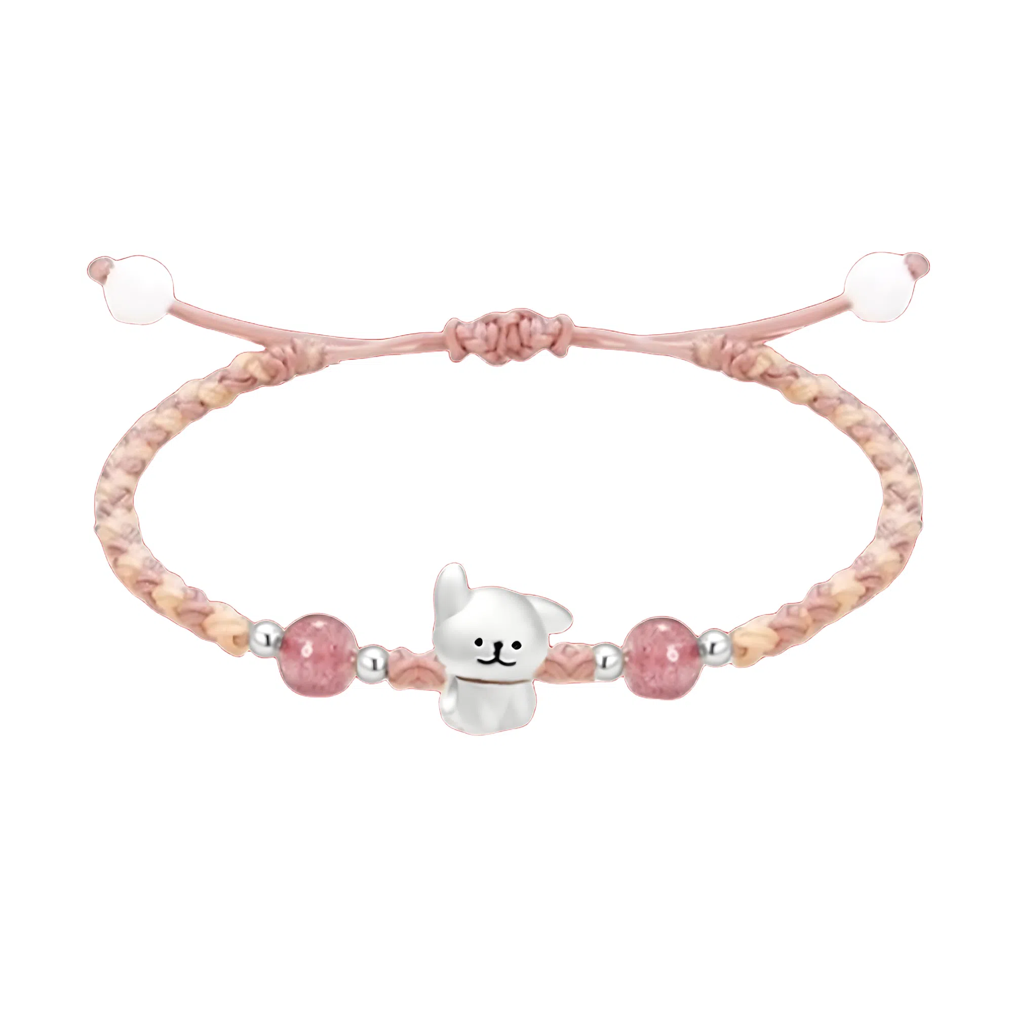 【999银】 絮物 竖耳小狗款国潮新中式纯手工编织小众简约设计甜美轻奢百搭新中式高级感出游吸睛神器#好运 织物 手绳 男女同款情侣款