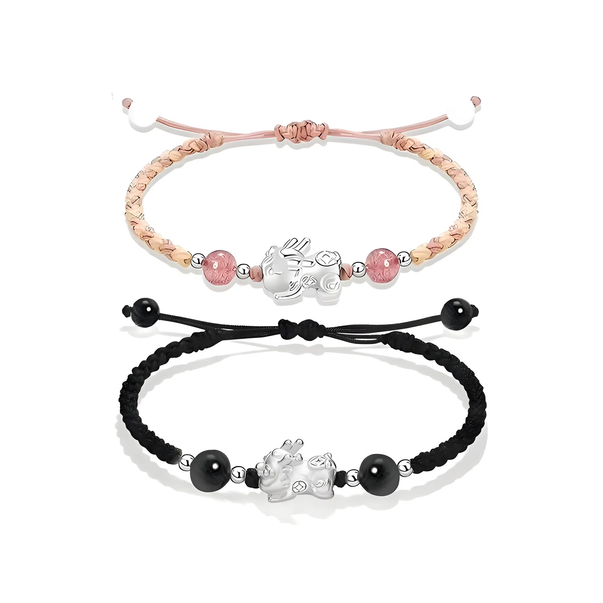 灵晔 招财貔貅 小众设计新中式招财纳福吞金兽转运浪漫#好运 织物 手绳 男女同款情侣款