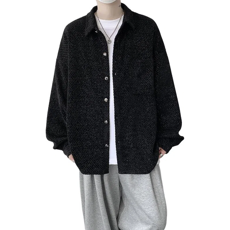 佐菲利 潮牌小香风外套港风痞帅高级感衬衣宽松翻领夹克衫衬衫 男女同款