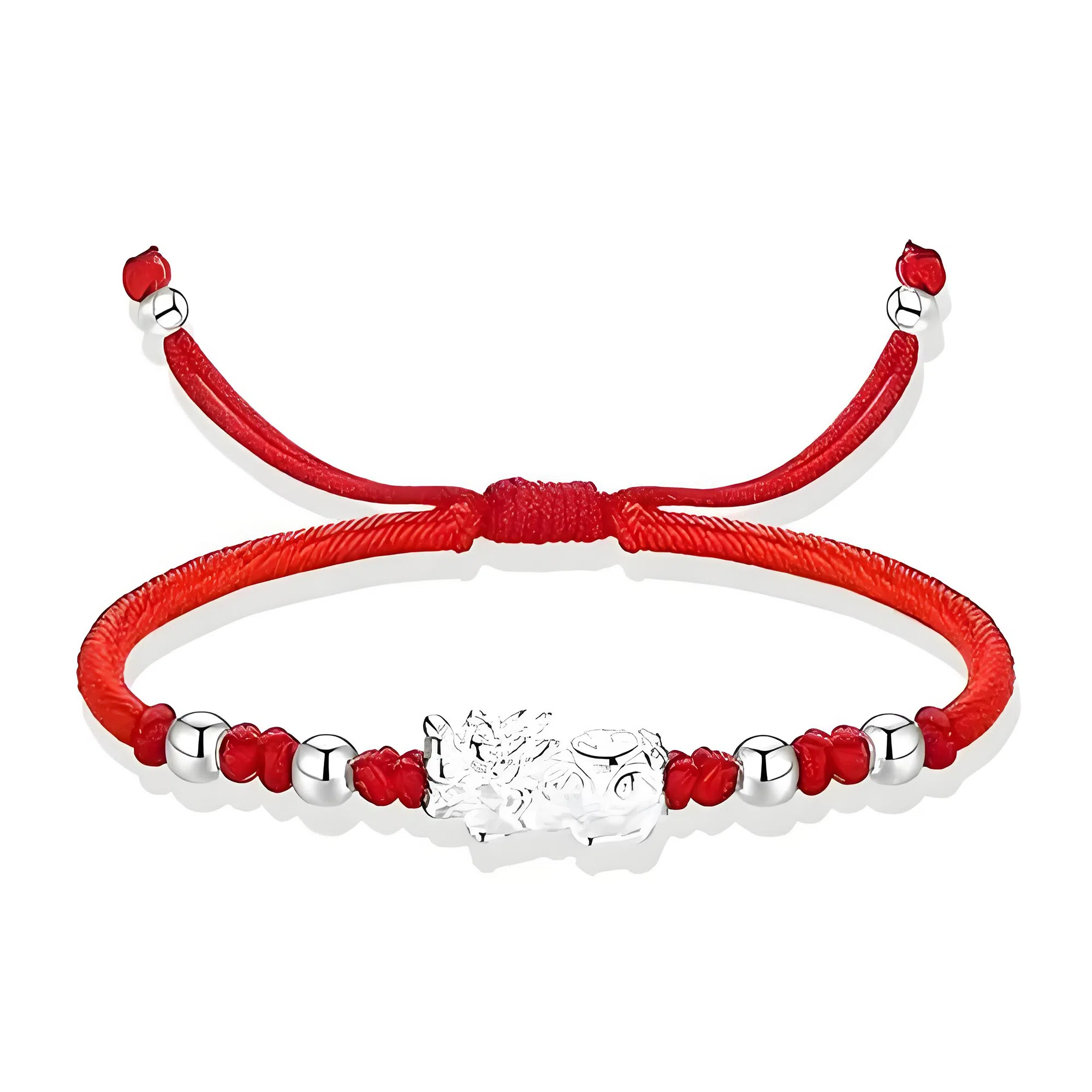 【999银】 絮物 国潮新中式设计感个性转运貔貅手工编织时尚百搭出游新宠吸睛神器百福具臻#好运 织物 手绳 男女同款情侣款