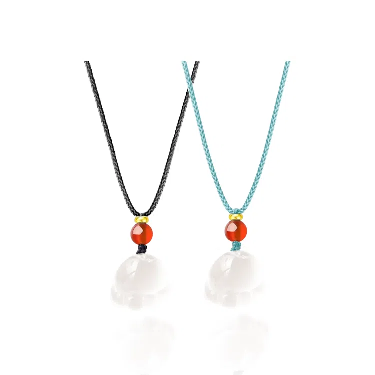 【赠暴富手机贴】 重庆金店 猫爪子 可爱万岁萌趣创意独特个性小众气质简约百搭 轻奢高级小清新#好运 琉璃 吊坠 男女同款情侣款