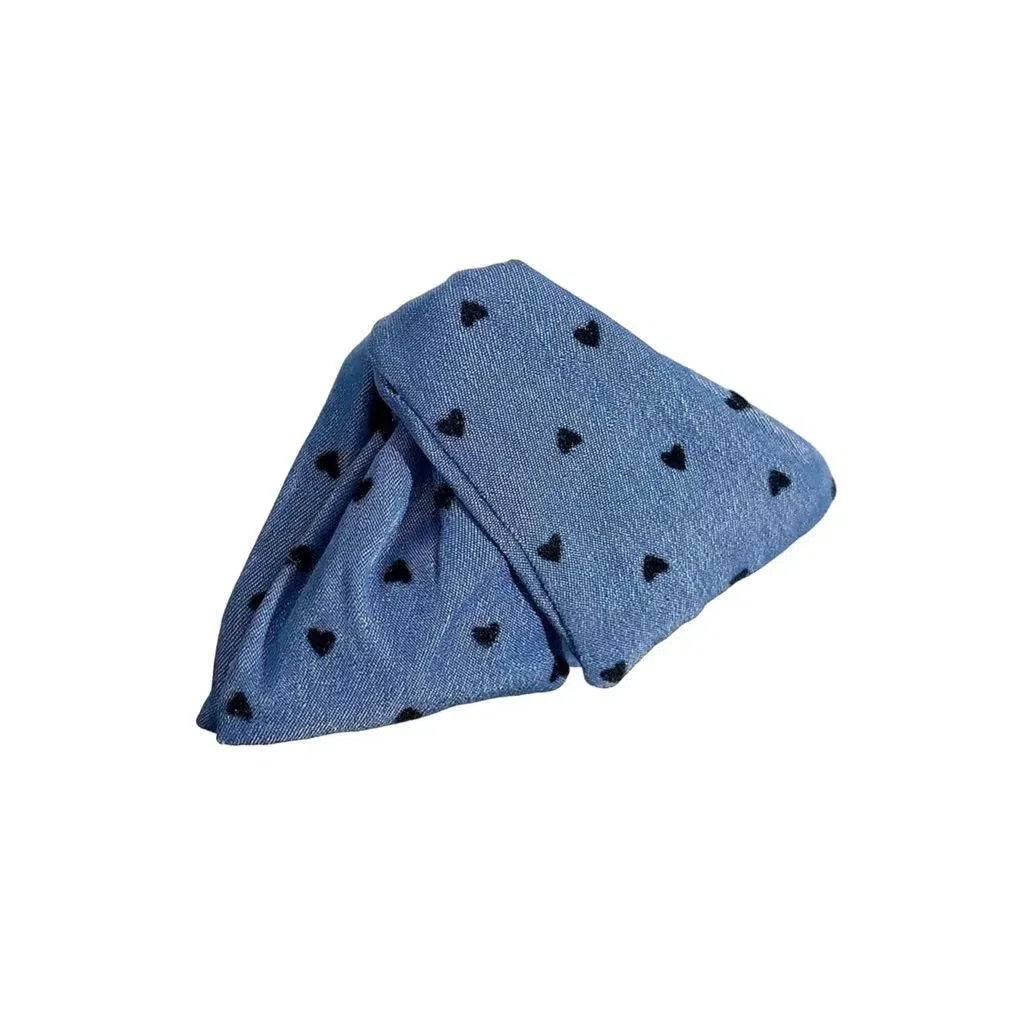 希铃 韩系牛仔风 爱心高级感三角抓夹 布艺 发夹 女款