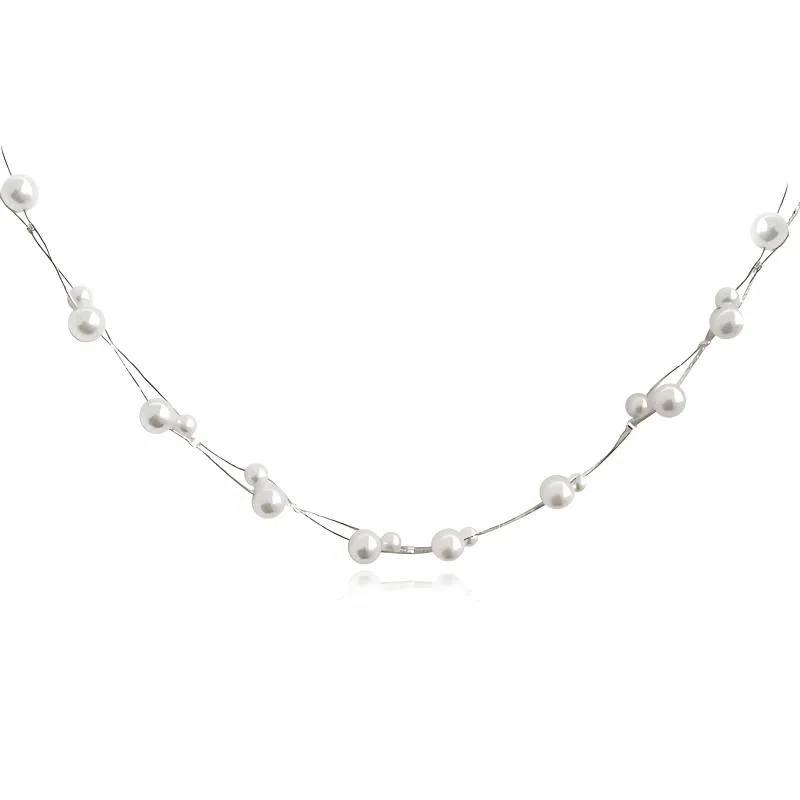 韵系 简约双层缠绕珍珠 铜镀金 项链 女款