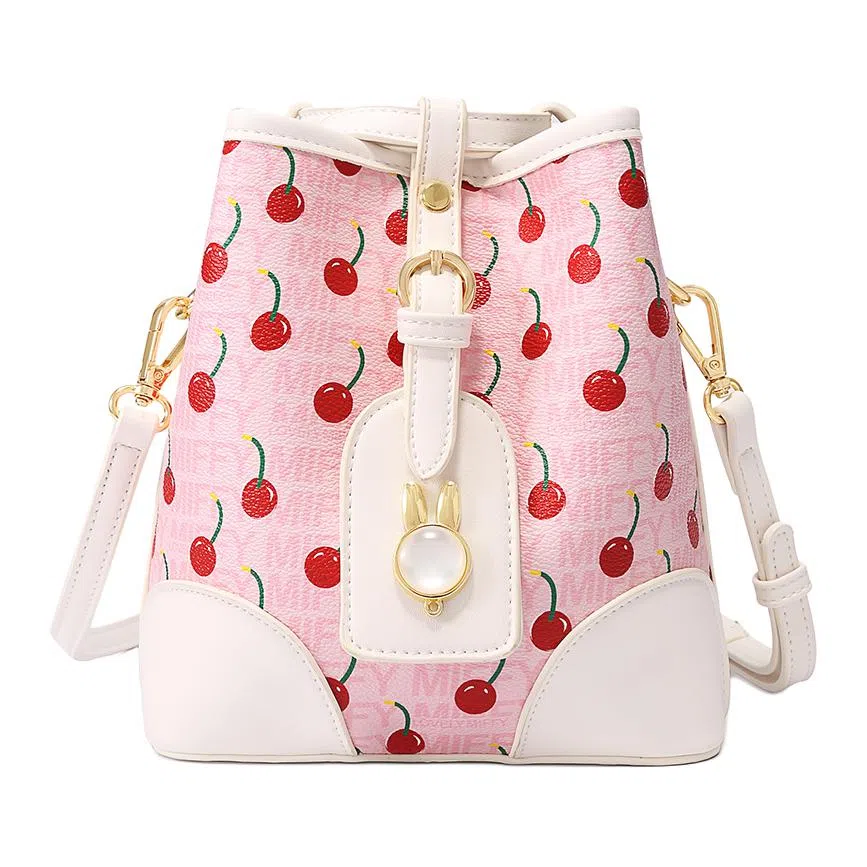 Miffy Cherry Print Bucket Bag Pink