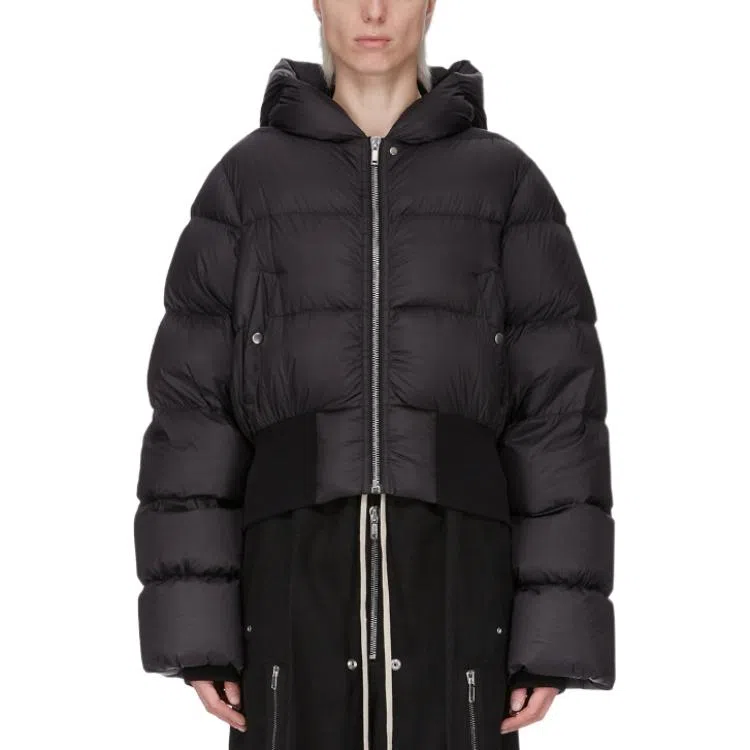 RICK OWENS RO Zip Hoodie Down Jacket Women