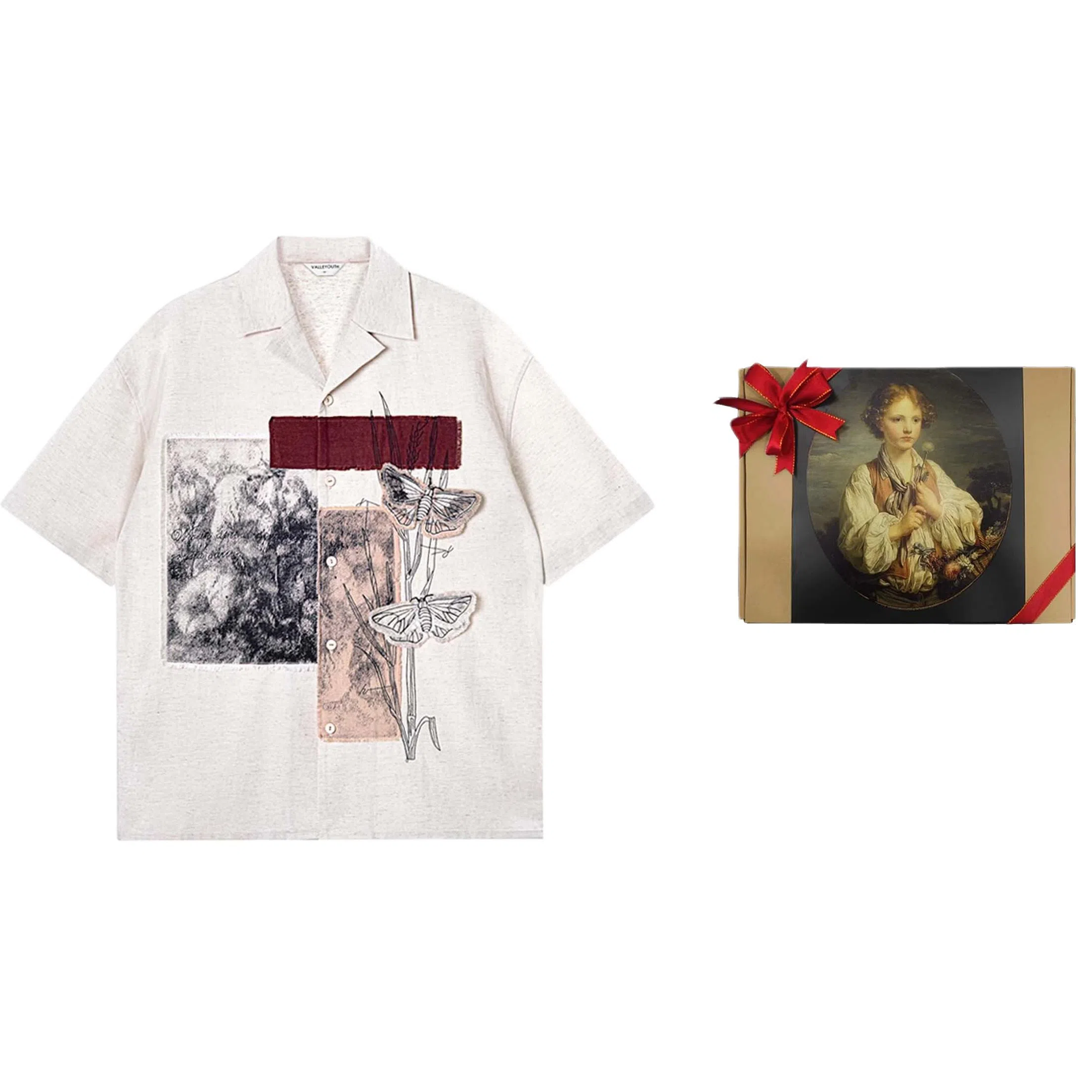 VALLEYOUTH Vintage Embroidered Patchwork Shirt