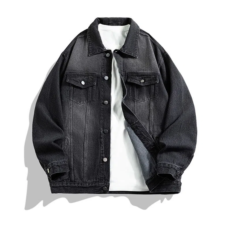 零氏 美式嘻哈高街复古运动无性别慵懒风百搭个性牛仔外套 男女同款