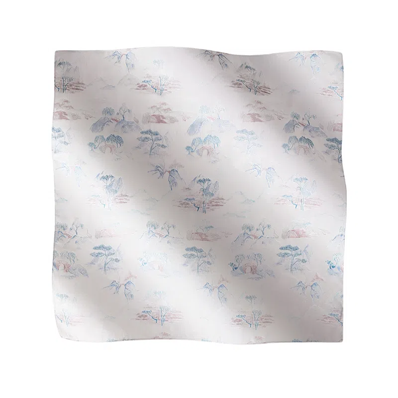 玖慕 国风方巾丝绸披肩真丝 桑蚕丝 丝巾 女款