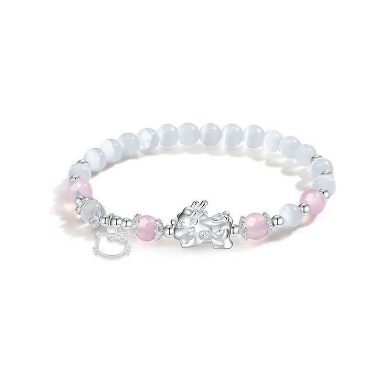 【S999足银招财猫】 京华录 招财貔貅吞金兽龙年本命年国潮新中式八方来财财源滚滚抓钱转运女友小众礼盒装 琉璃 手串 男女同款情侣款