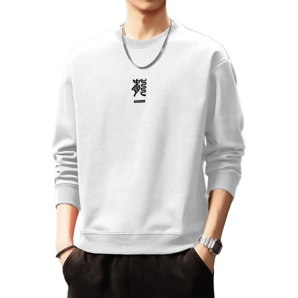 贵色 港风国潮隶书中国龙刺绣潮牌百搭舒适柔软休闲日常出行游玩穿搭长袖卫衣 男女同款