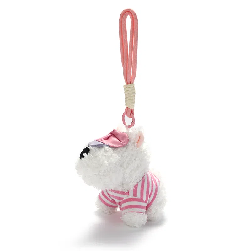 如花梦 可爱满分 西高地小狗包包挂饰卡通潦草小狗公仔 毛绒 钥匙扣 男女同款情侣款