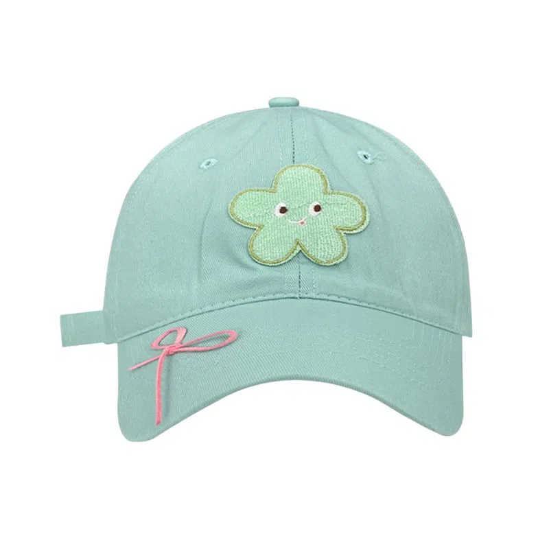 艾佳微 可爱搞怪多巴胺百搭大头围显脸小宽帽檐爱心蝴蝶结#好运 棉 鸭舌帽 男女同款情侣款