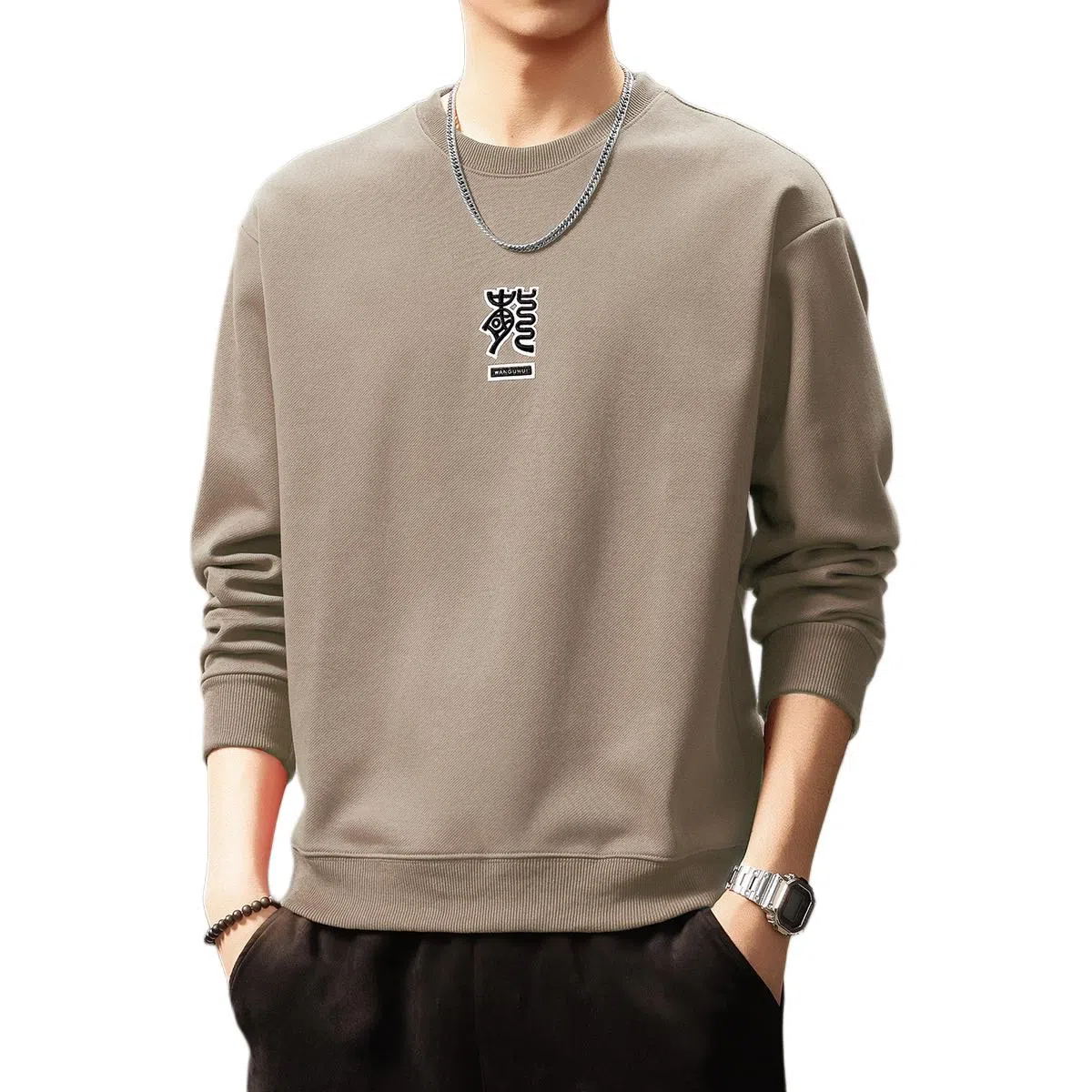 贵色 港风国潮隶书中国龙刺绣潮牌百搭舒适柔软休闲日常出行游玩穿搭长袖卫衣 男女同款