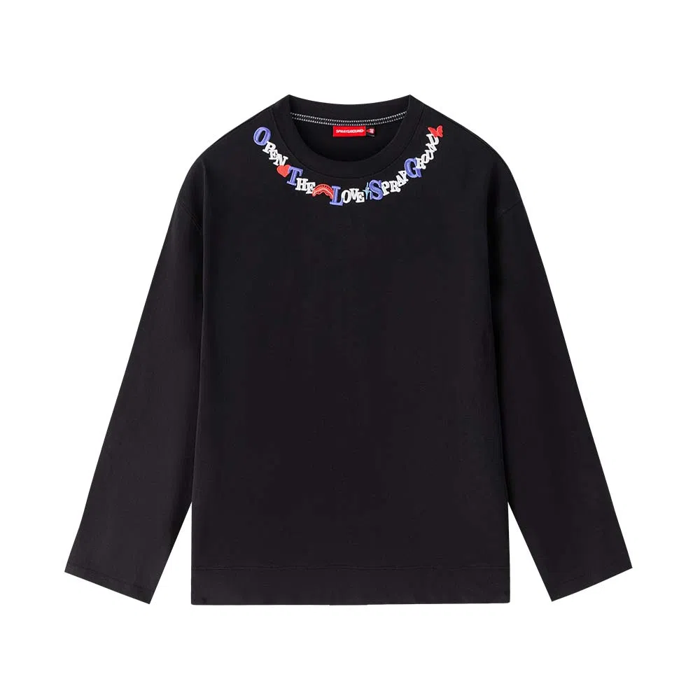 SPRAYGROUND Shark Logo Embroidered Long Sleeve Tee