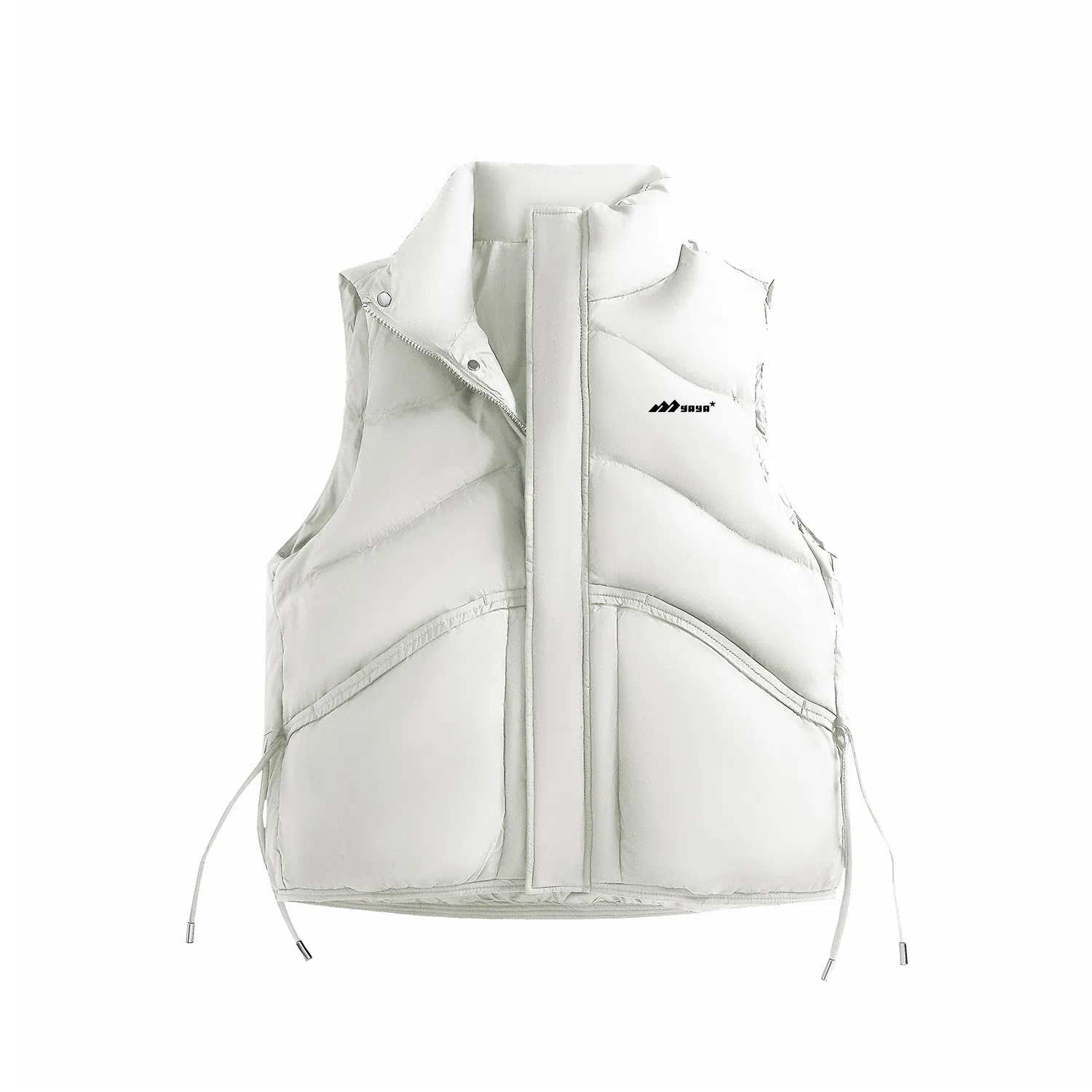 鸭鸭 美式基础款纯色品牌字母慵懒立领拉链防风大口袋厚款户外极寒保暖休闲百搭马甲羽绒服 女款