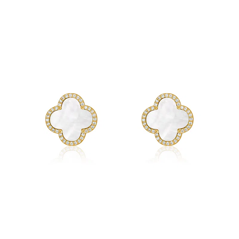 SINCE BEAUTY Four Leaf Clover Stud Earrings