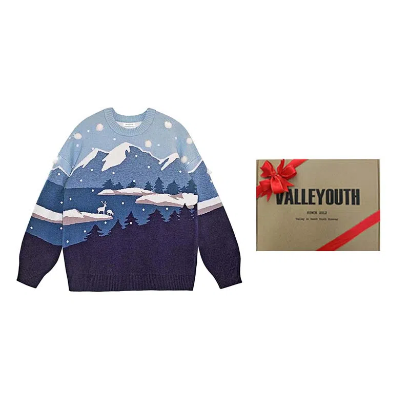 VALLEYOUTH Snow Mountain Jacquard Sweater
