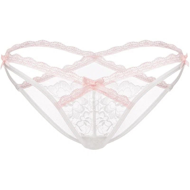 小甜崽 纯色镂空性感交叉绑带三角内裤 女款